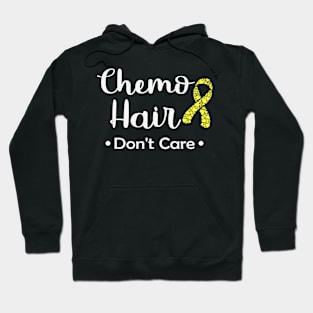 Chemo Hair Don't Care Hydrocephalus Awareness Yellow Ribbon Warrior Hope Faith Hoodie
